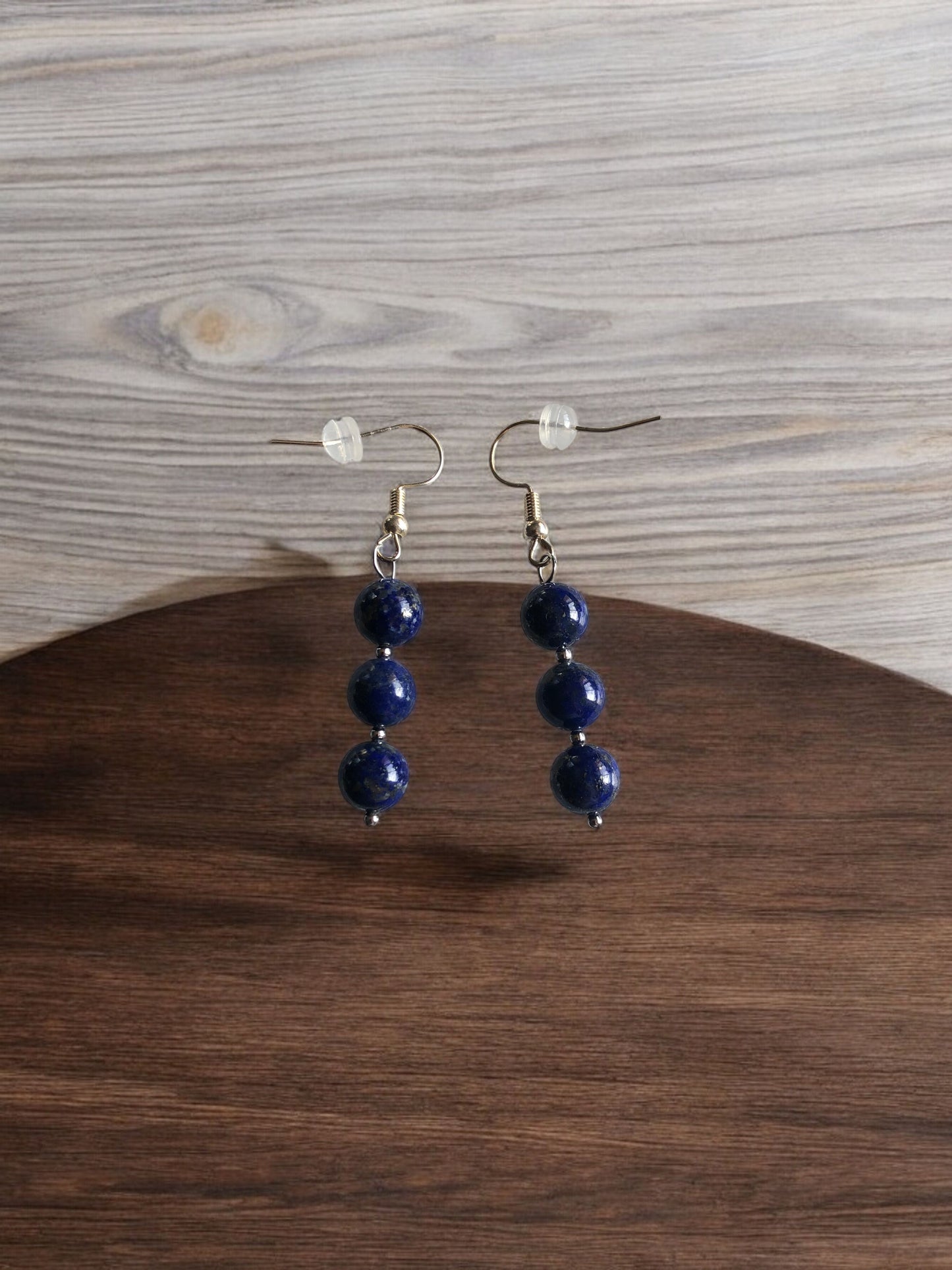 Boucles d'oreilles en acier inoxydable et Lapis-Lazuli