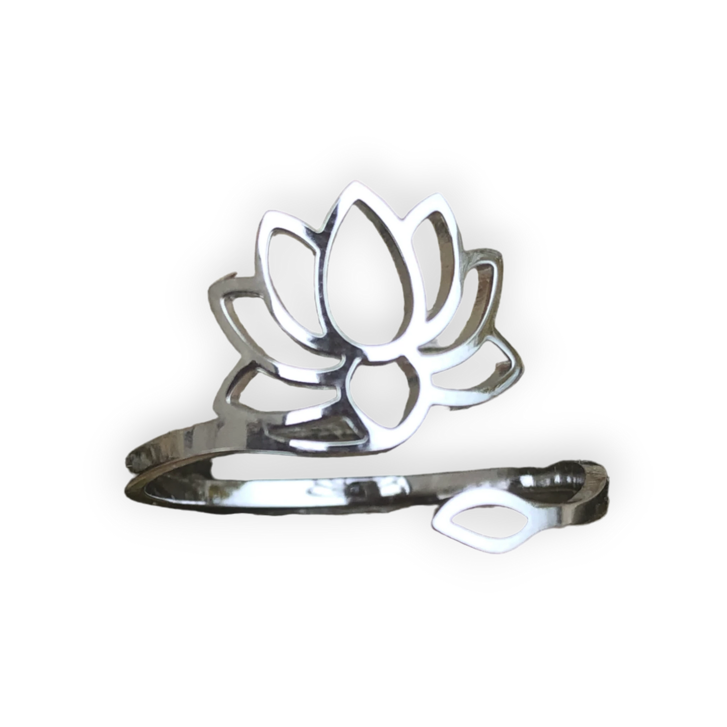 Bague lotus réglable en acier inoxydable