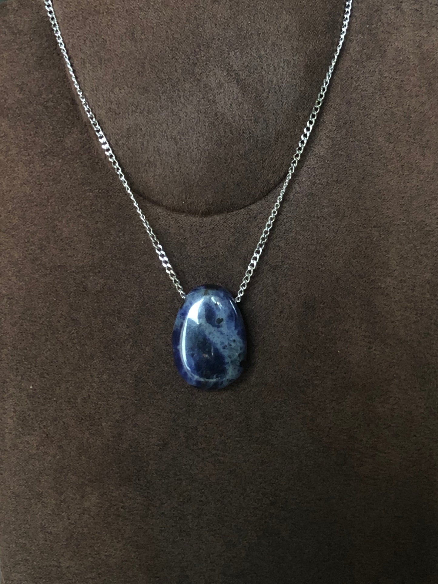 Collier en acier inoxydable et Sodalite