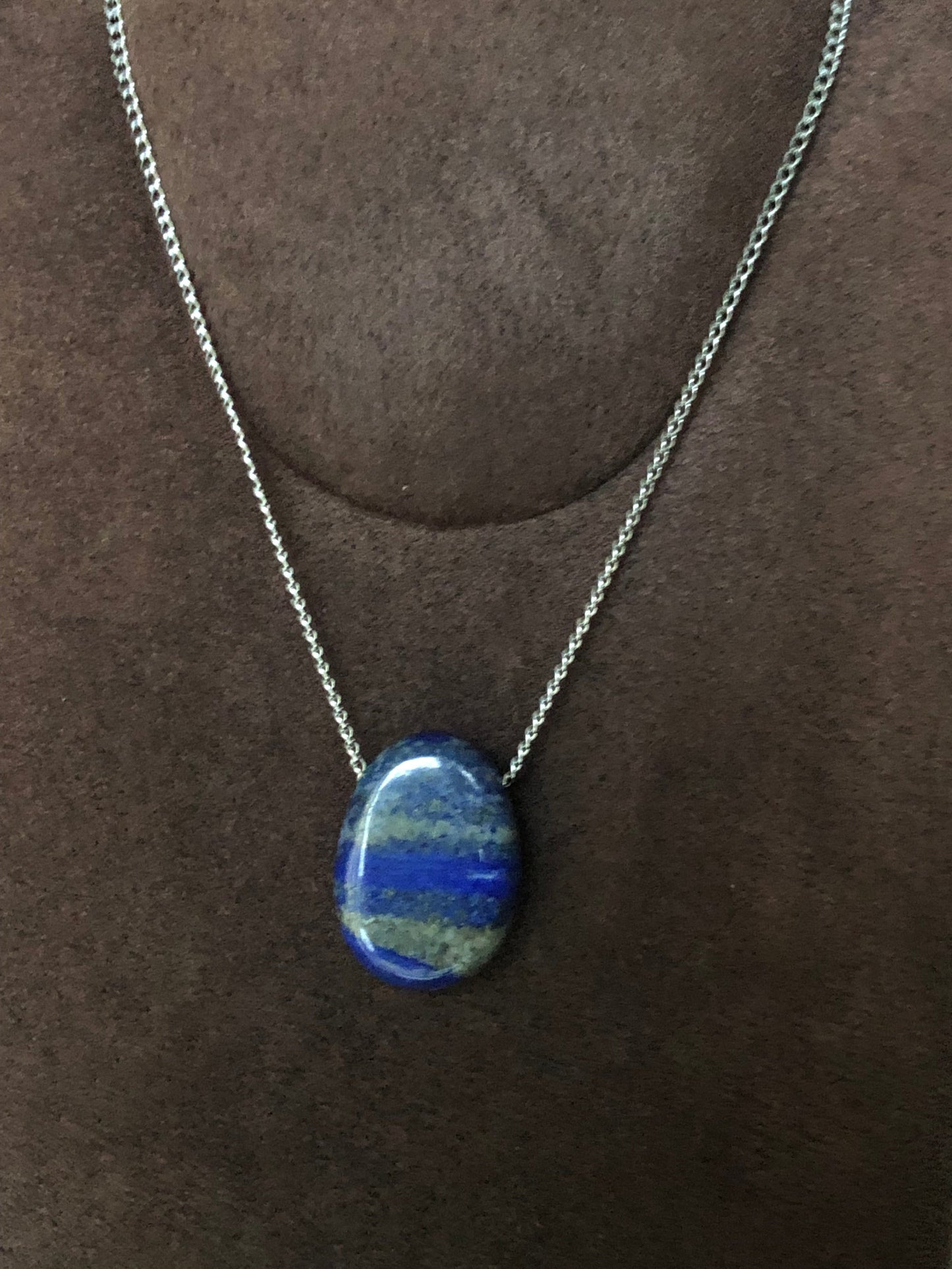 Collier en acier inoxydable et Lapis-Lazuli